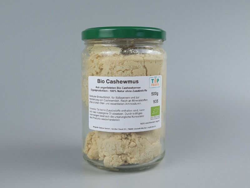 Cashewmus 500g, Eigenproduktion aus 100% natur Bio kbA Cashewkernen, für Aufstrich und Cashewmilch