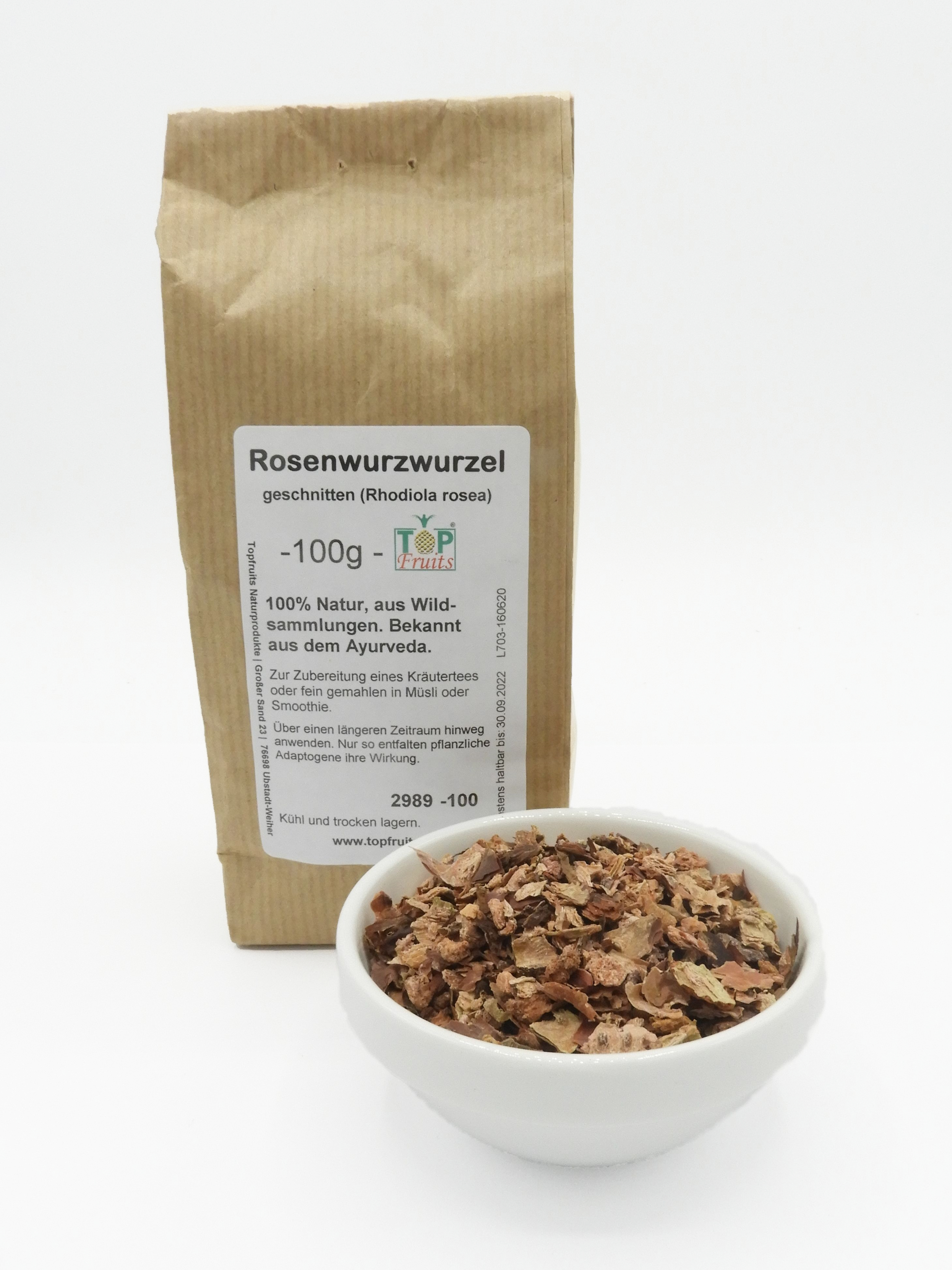 Rosenwurz (Rhodiola rosea), geschnitten, natur, aus Wildsammlungen, 100g