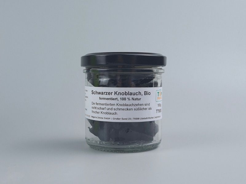 Schwarzer Knoblauch Bio - 100g, fermentierter Knoblauch, ganze Zehen