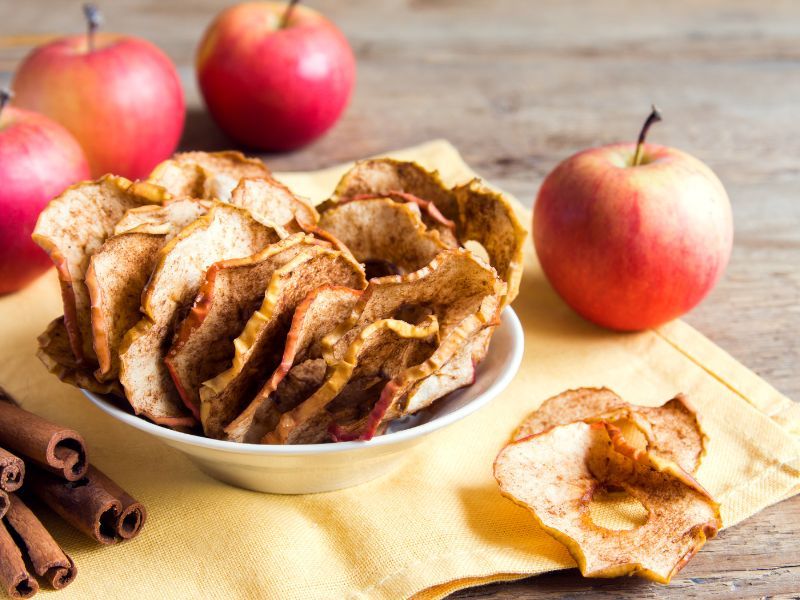 Apfel Zimt Chips Serviervorschlag