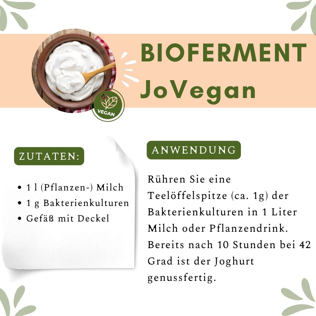 Anwendung Joghurt Kulturen vegan