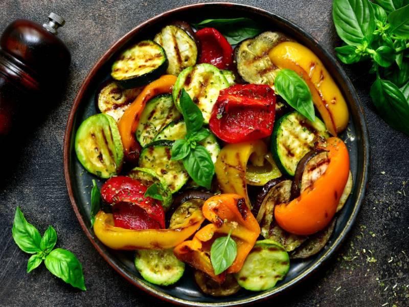 gegrilltes Gemüse mit Kokosöl