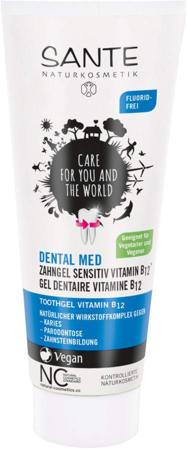 Zahnpasta mit Vitamin B12 ohne Fluorid von Sante - 75 ml