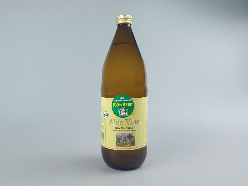 Bio Aloe-Vera Frischpflanzen Saft, 1L Flasche, Top Qualität mit 1200 mg Aloverose