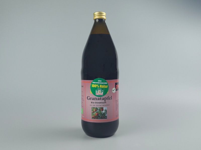 Bio Granatapfelsaft - 100% Direktsaft aus vollreifen Granatäpfeln - 1 Liter