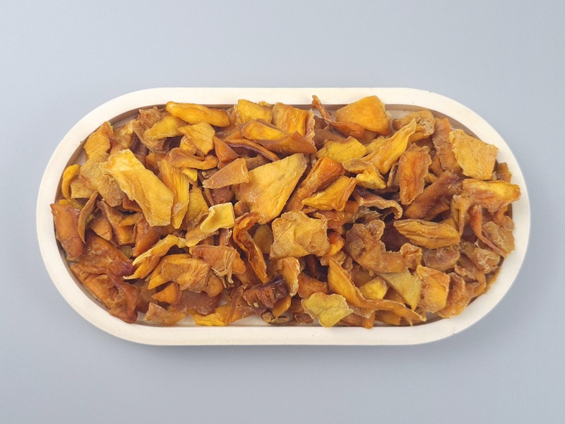 Bio Mangowürfel in einer Schale von oben