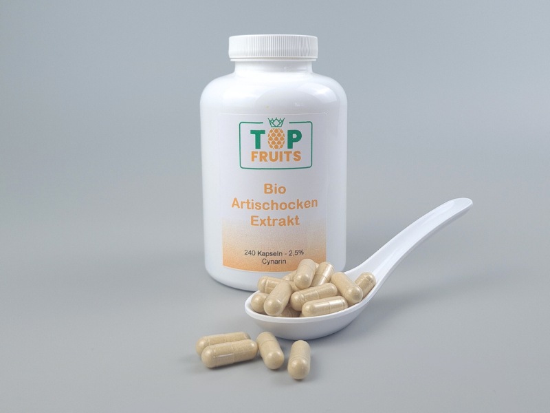 Artischocken Kapseln - 600 mg pro Kapsel, 2,5% Cynarin, vegan, pro Dose 240 Kapseln