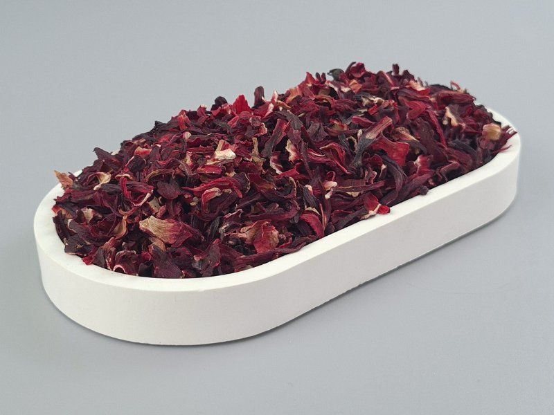 Hibiskusblüten (Hibiscus sabdariffa), geschnitten, bio kbA, natur