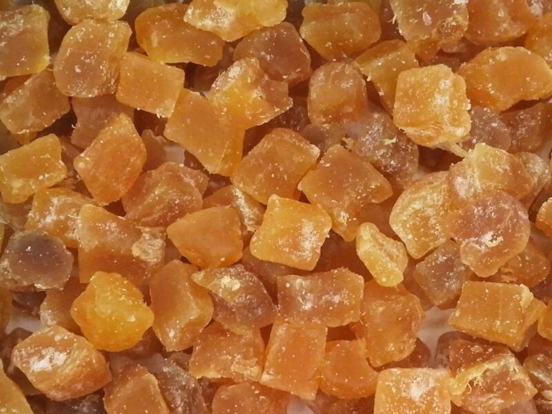 Scharfe Ingwerstücke in Großaufnahme
