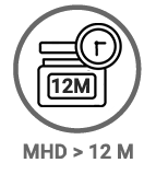 MHD > 12 Monate - Die so gekennzeichneten Produkte haben eine Mindesthaltbarkeit die grösser ist als 12 Monate
